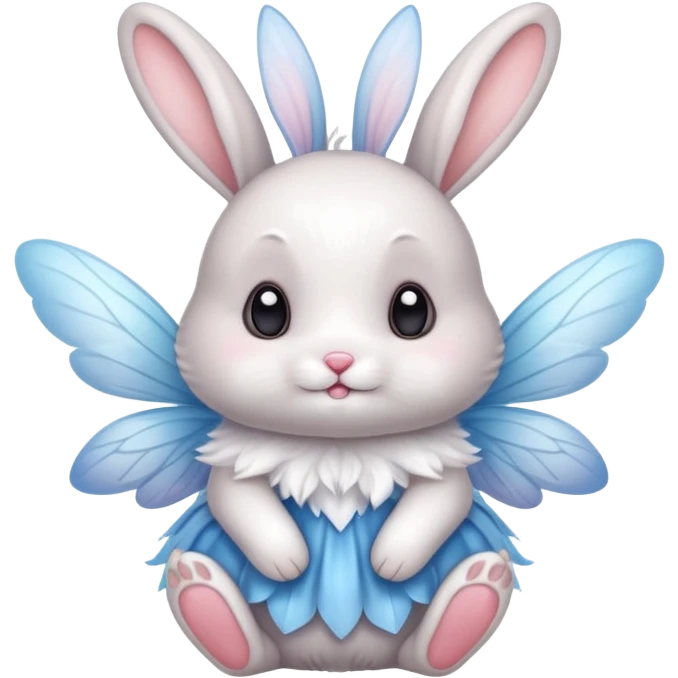 Cute rabbit with fairy wings emoji