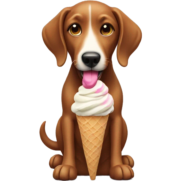 dog eating ice cream emoji