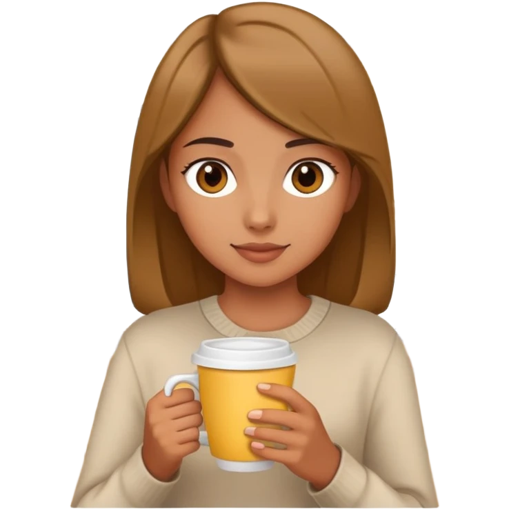 girl with cup indoors emoji