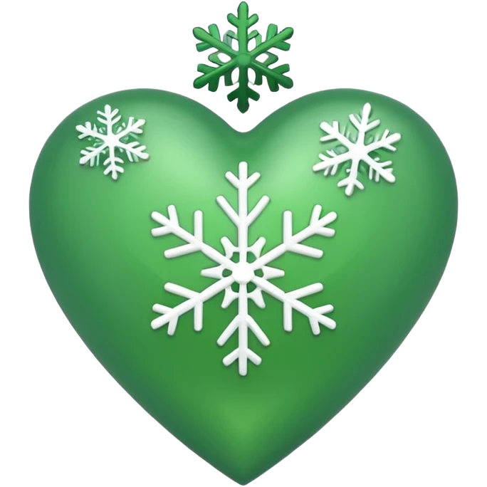 green heart with a snowflake emoji
