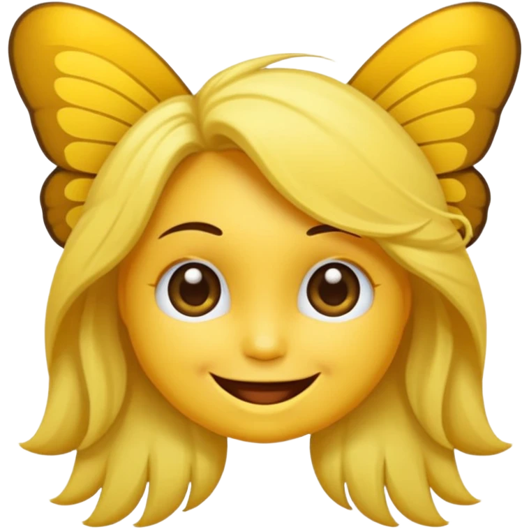 Emoji sourire avec un nœud papillon dans les cheveux emoji