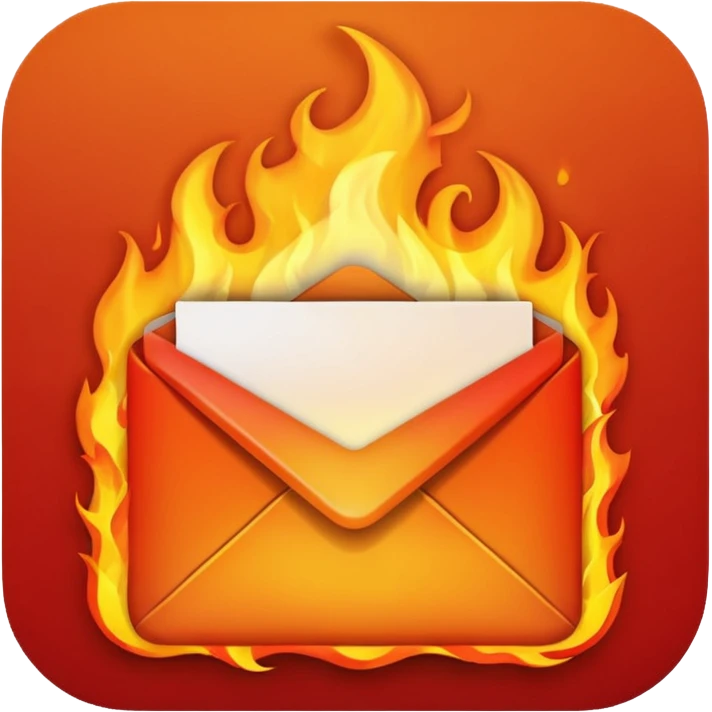 Email with fire emoji