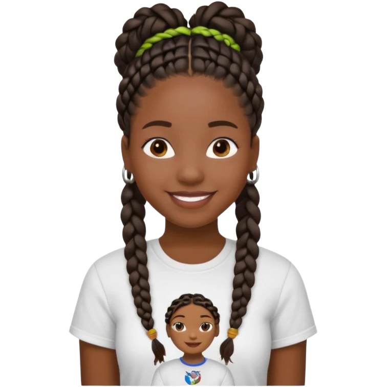 Juneteenth black girl braids emoji