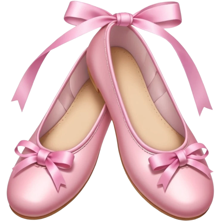 ballerina shoes pink shiny smooth tied ribbons iOS emoji style emoji