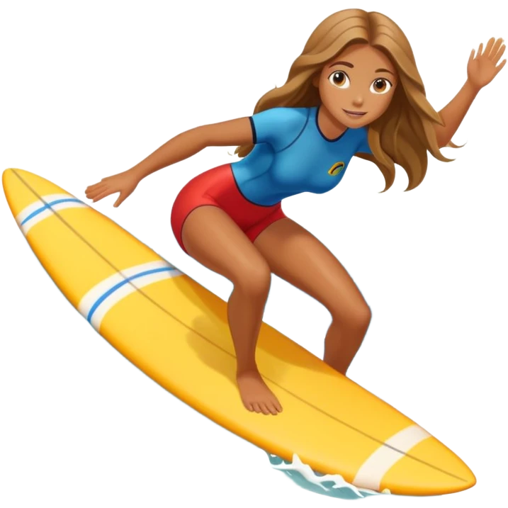 beautiful girl do surfing emoji