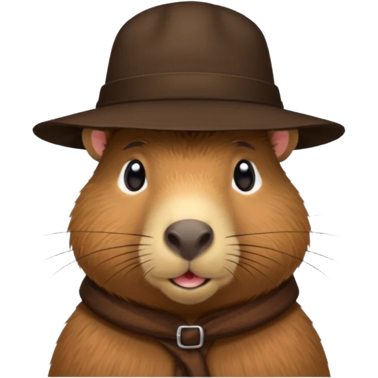 Realistisk Capybara med hat emoji