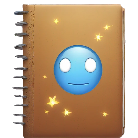 journal with a cover with sparkles emoji