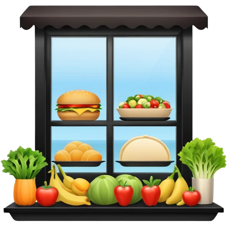 healthy food restaurant from outside emoji