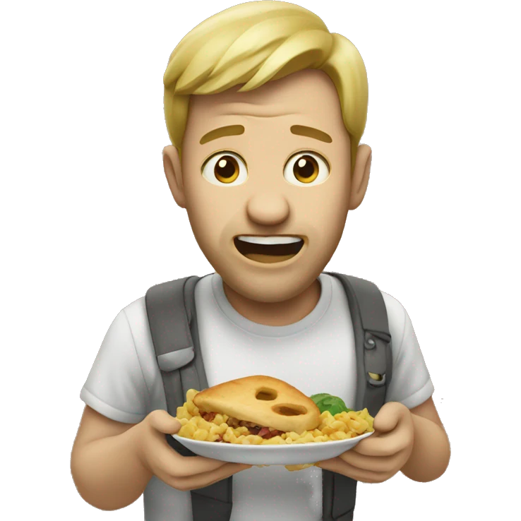 Man eats emoji