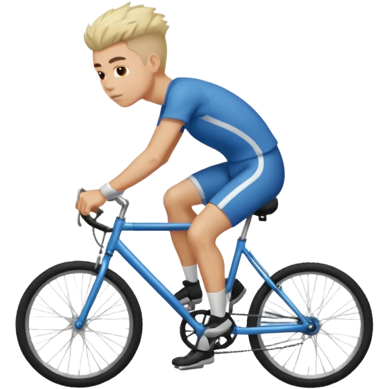 Guy with a bad hair cut on a bicycle emoji