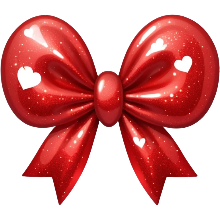 red glitter bow heart emoji