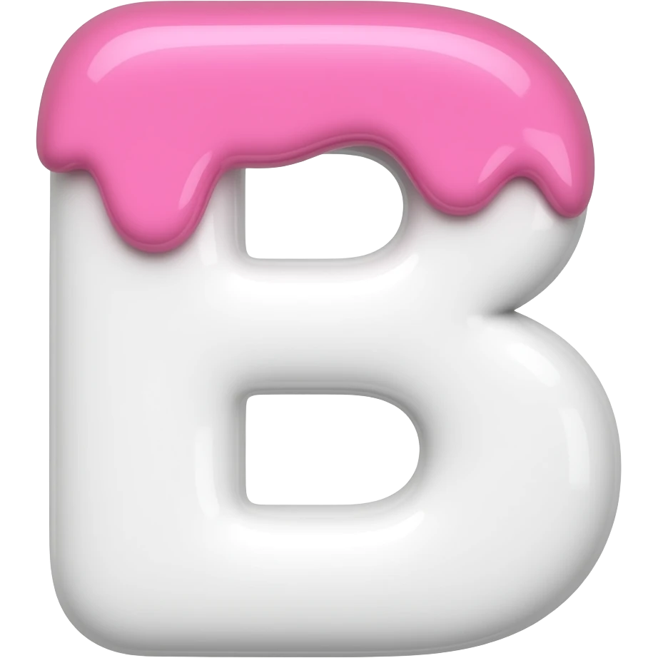 The letter 'B' iced like a cupcake with only the very top neatly covered in icing emoji