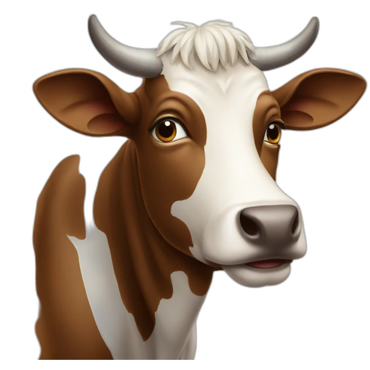 Vache sur une vache emoji
