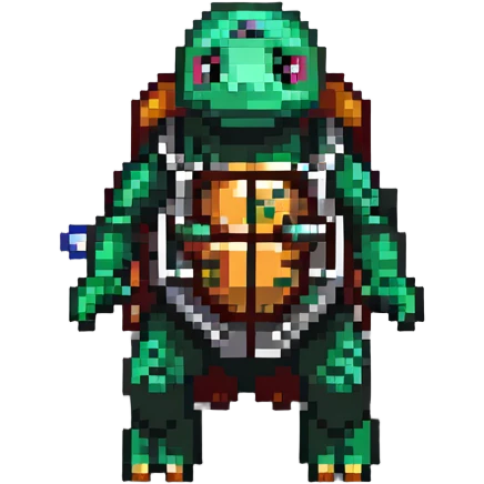 Turtle with a jetpack emoji