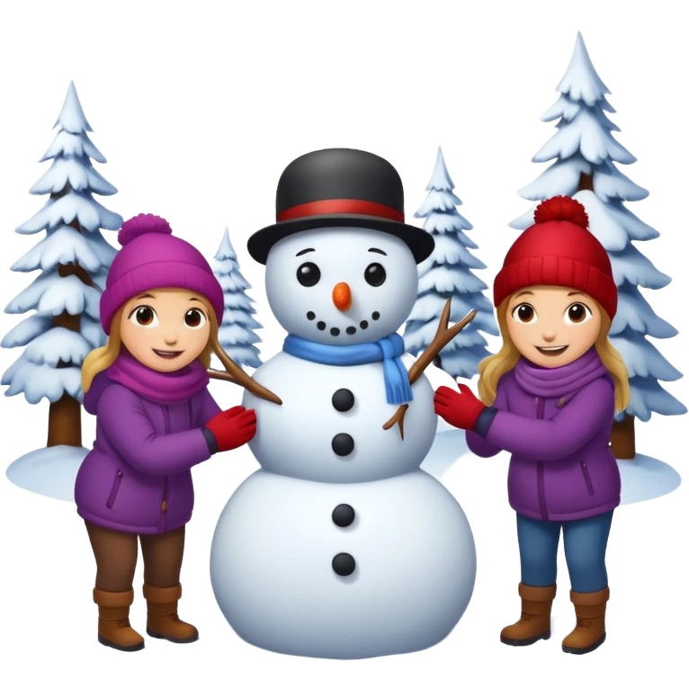 people making a snowman emoji
