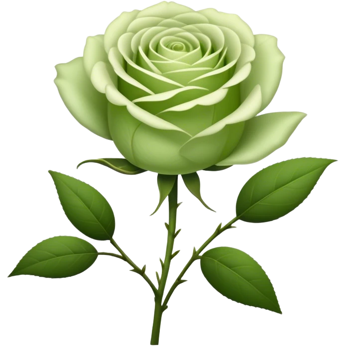 single Soft Green Tea Rose, straight stem emoji