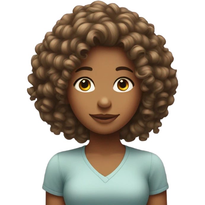 A Cute curly hair girl emoji