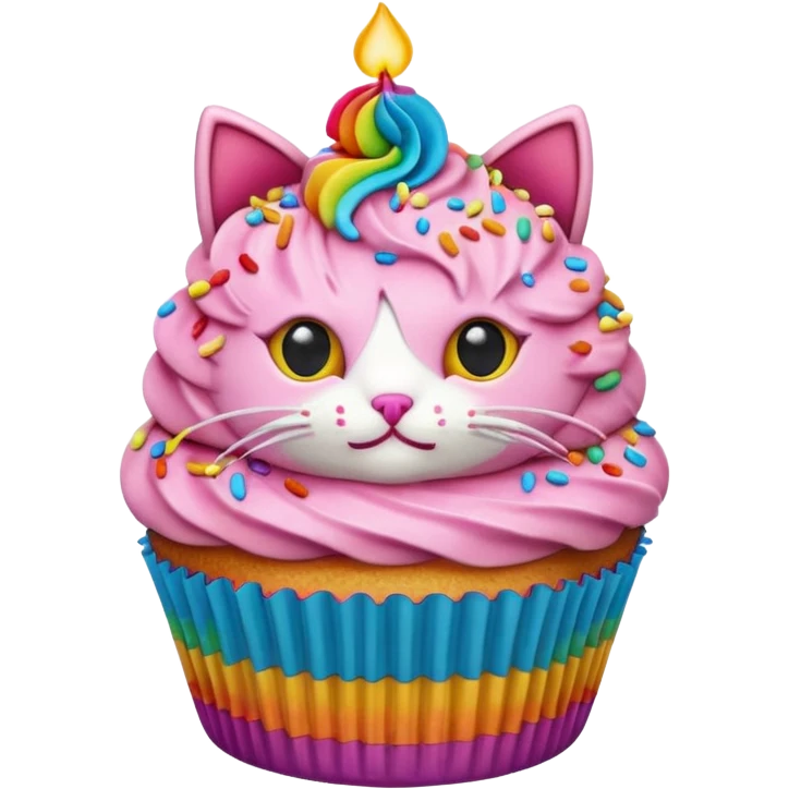 cat cupcake pink emoji