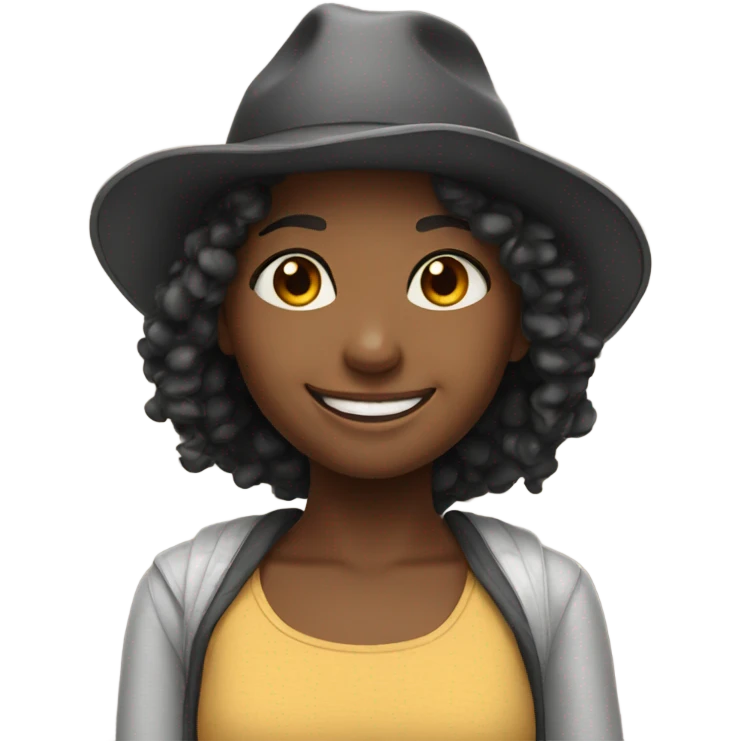 Girls with hats and smiles emoji
