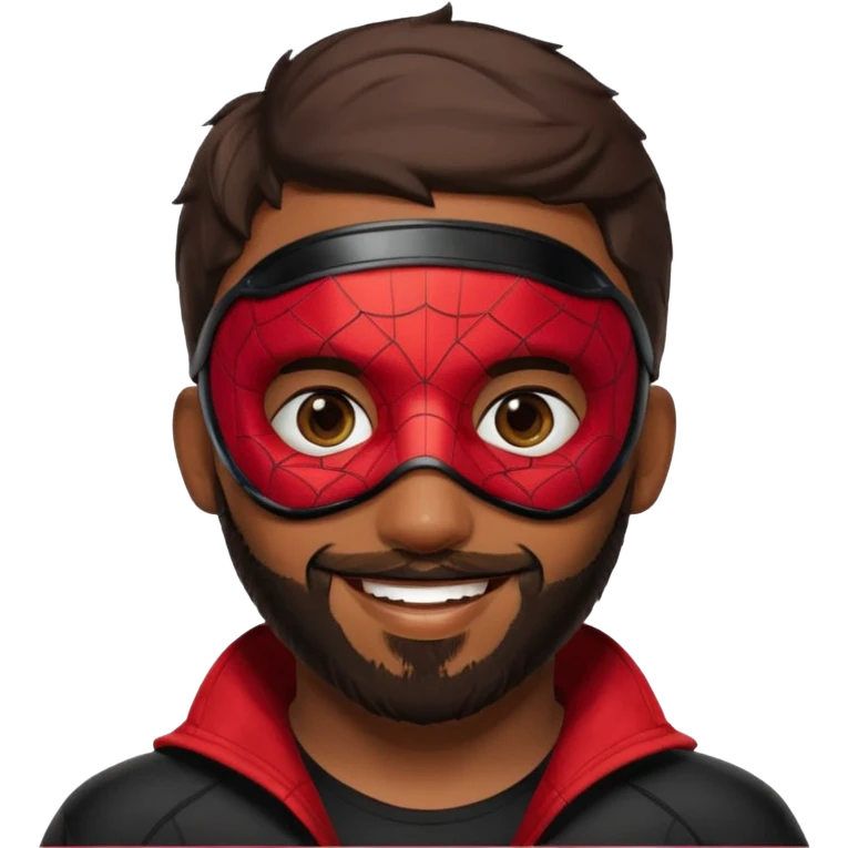 Miles Morales with beard, eye mask, low fade emoji