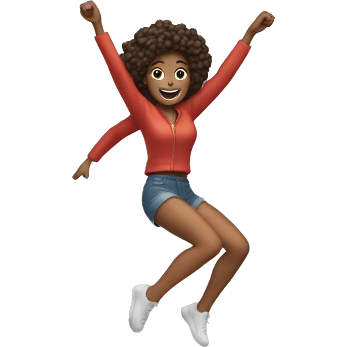 model woman jumping emoji