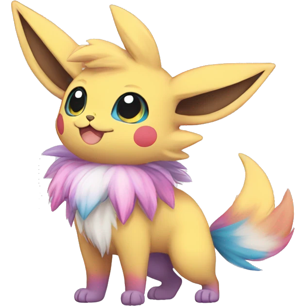 Colorful Kawaii Eeveelution-Cute-Pokémon-fusion full body emoji