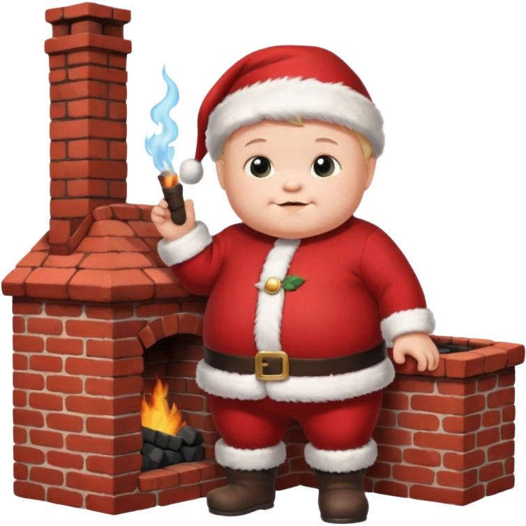baby santa with chimney emoji