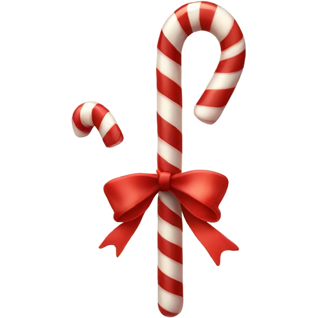 Candy cane with red ribbon  emoji