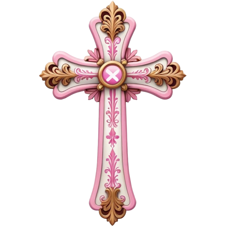 Pink and white cross emoji