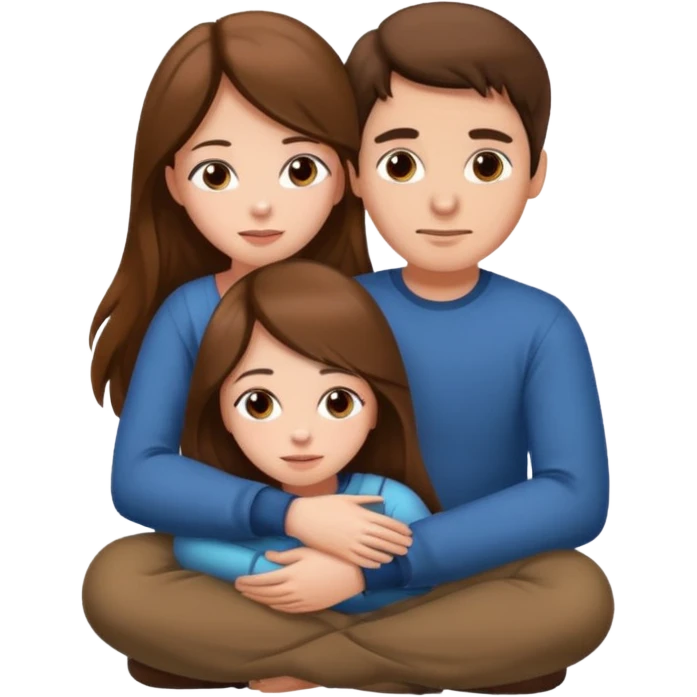 Girl sitting on guys lap head in her hands  emoji