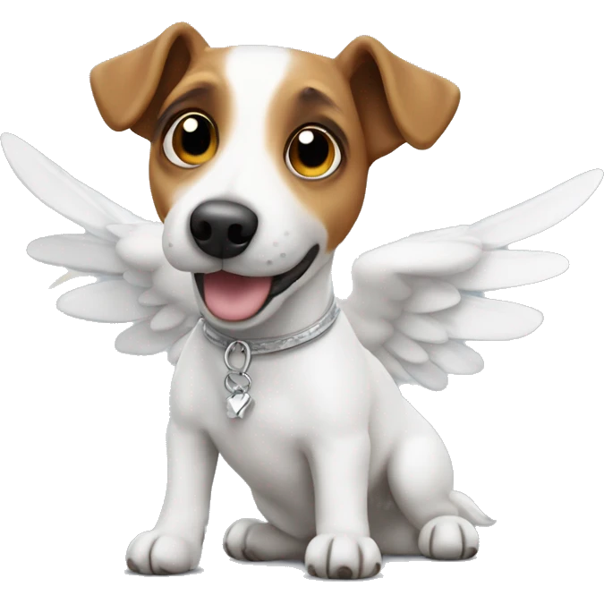 Jack russel dog like an angel  emoji