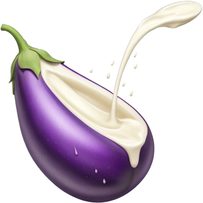 Milk pouring out of an eggplant  emoji