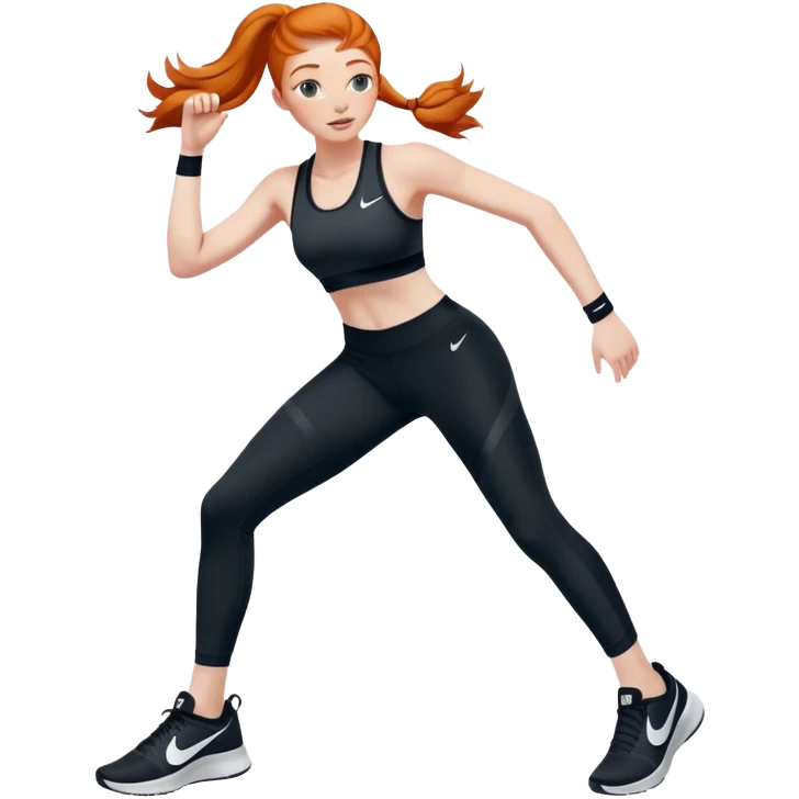 ginger girl wearing nike pro leggins emoji