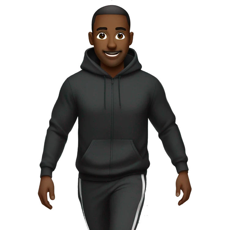 Un homme cagoulé en jogging noir et des tn noir emoji