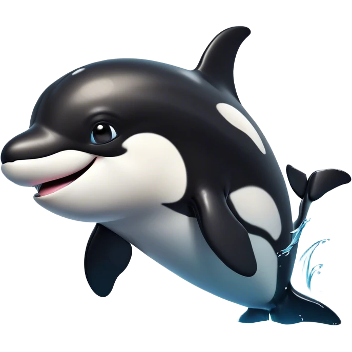 Cinematic Comical orca Portrait Emoji, Head tilted dramatically with an exaggeratedly shocked expression, featuring a sleek black-and-white body with wide, comically expressive eyes full of playful disbelief and animated flippers, Simplified yet hilariously expressive features, highly detailed, glowing with a slightly sassy oceanic glow, high shine, dramatic yet playful, stylized with an air of cheeky marine mischief, soft glowing outline, capturing the essence of a meme-worthy orca that looks ready to make waves with its hilariously dramatic antics! emoji