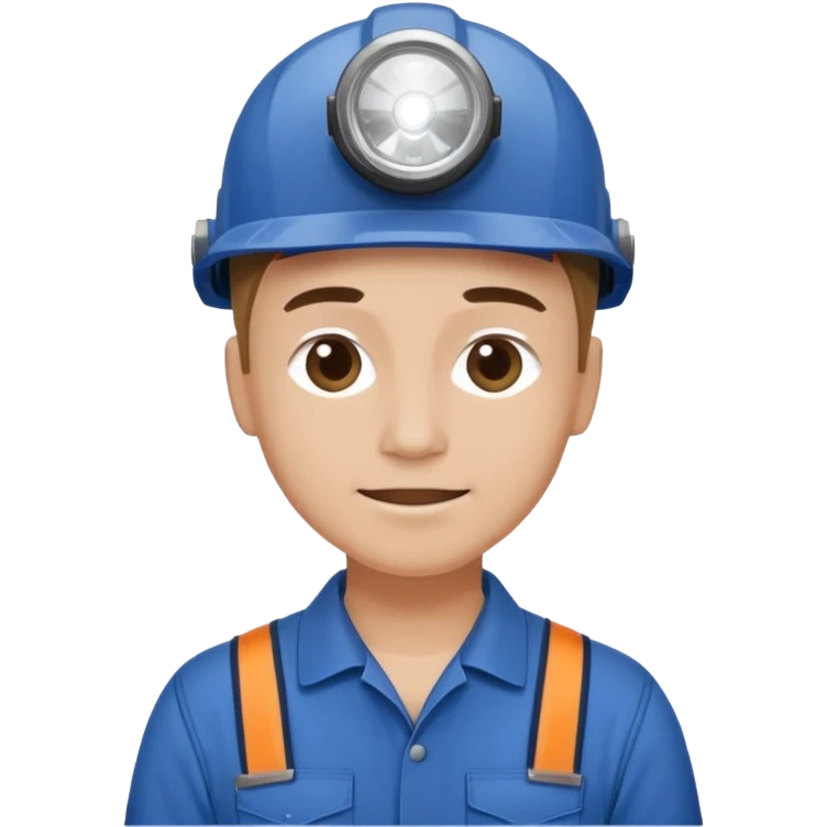 Technician + headlamp + blue jumpsuit, Repair Crew. emoji