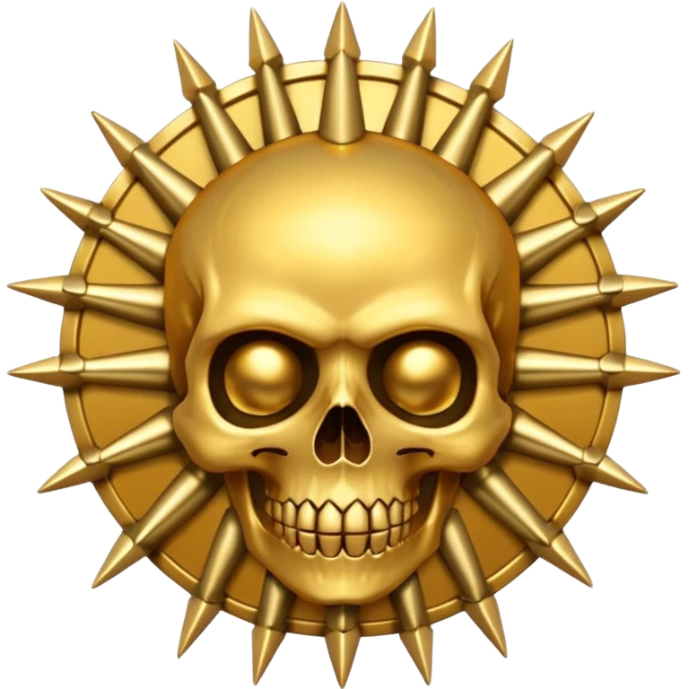gold skull with spikes in circle arround emoji