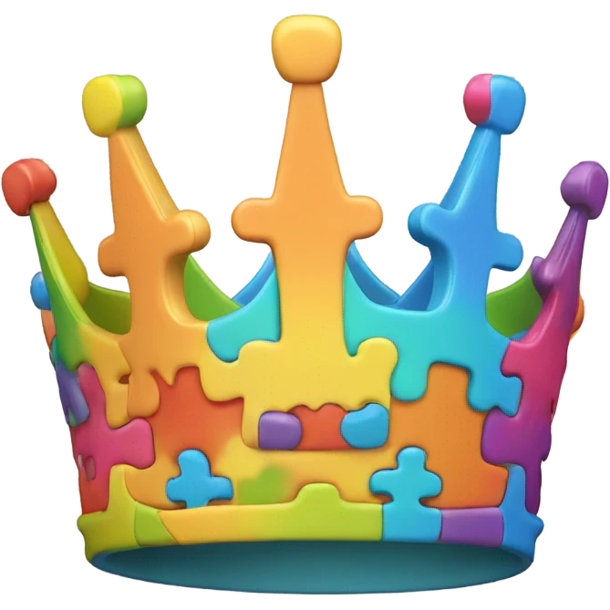 Puzzle piece crown cuter emoji