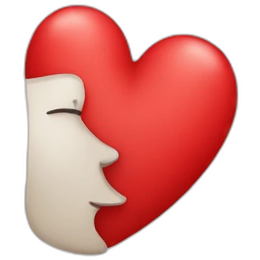 A red Heart kissing emoji