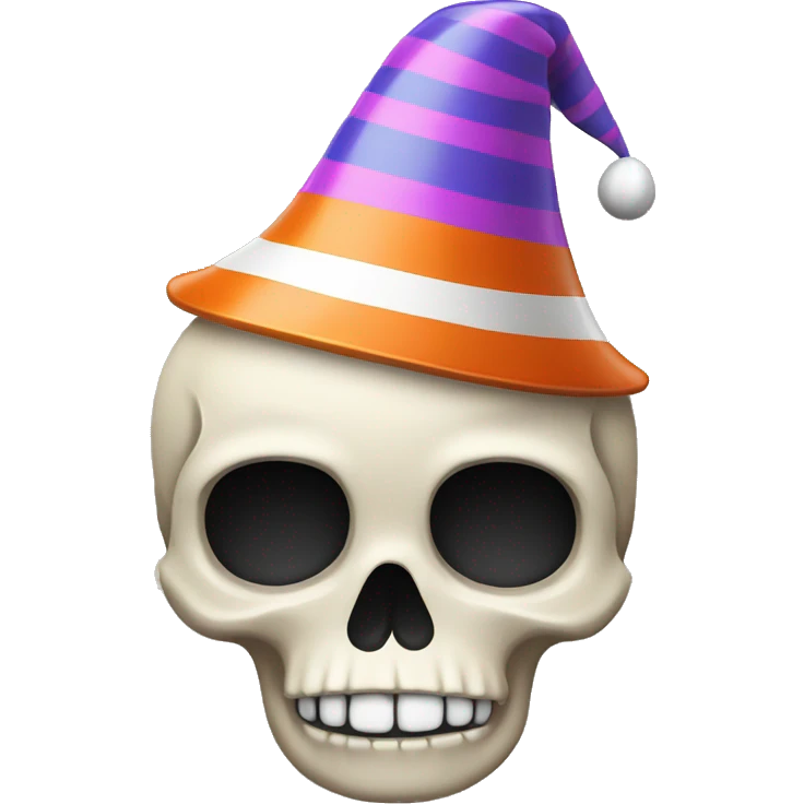 skull with striped partyhat  emoji