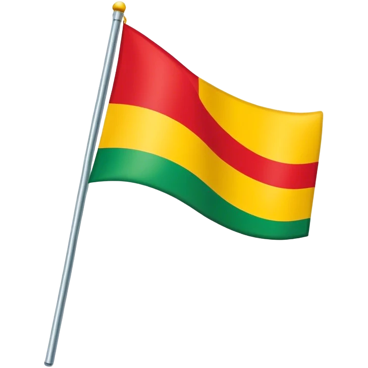 A  flag that is diagonal and has the colors Red, yellow, and green emoji
