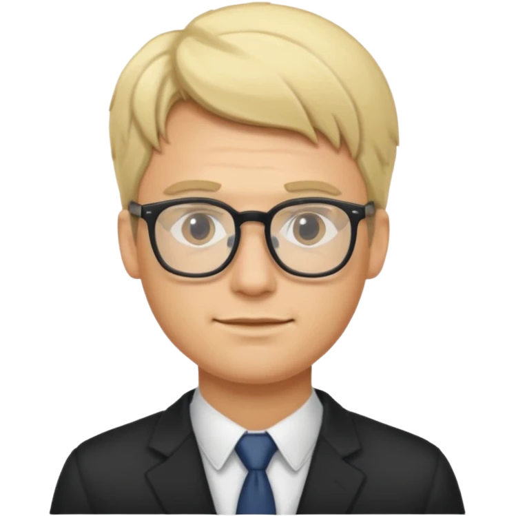 Blonde man wearing glasses emoji