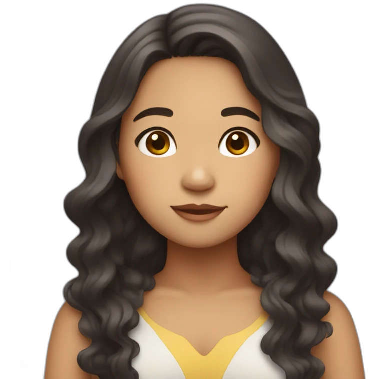 Filipino girl with wavy hair emoji