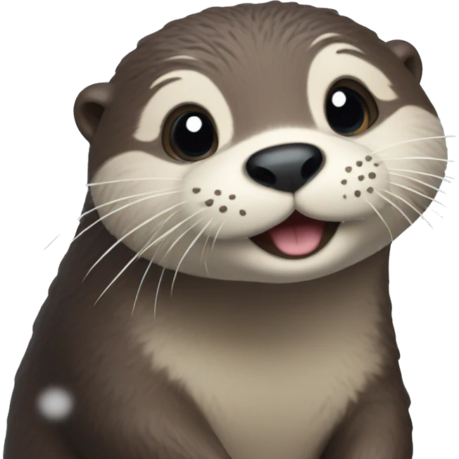 Happy Otter in snow  emoji