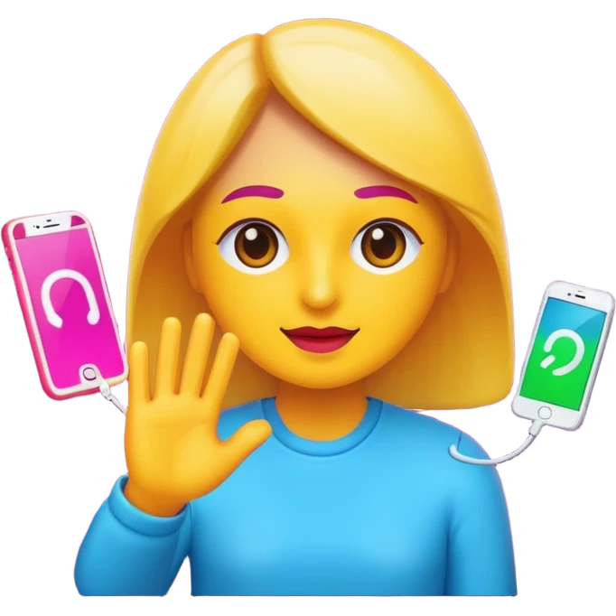 a single bimoji showing the action of contact us emoji