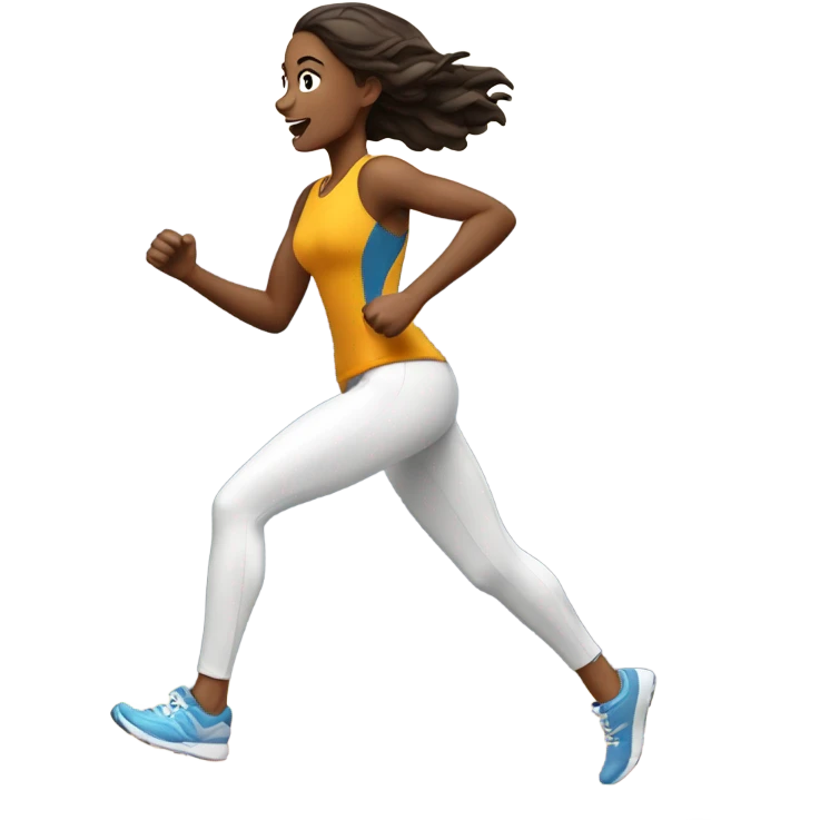 white brunette woman running emoji