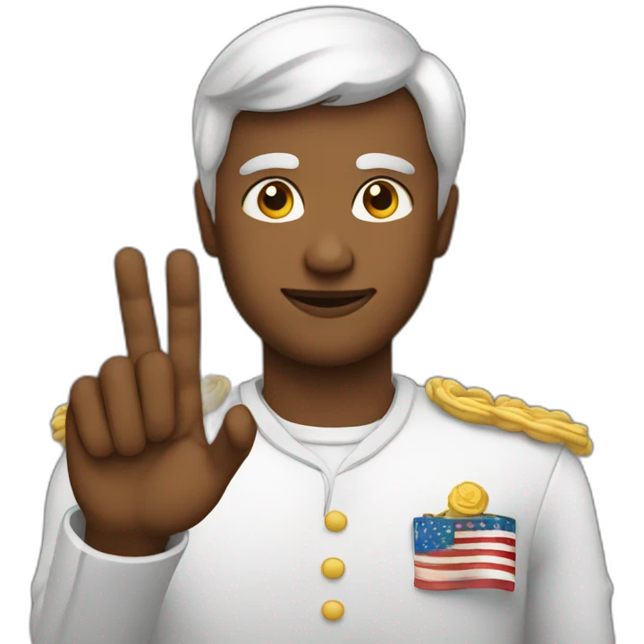 Person with right hand on the chest patriotically emoji