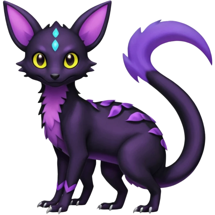 Shiny Salandit-Umbreon-Genet-Noivern-Noibat-Hybrid (Full body) emoji