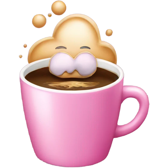 coffee in a pink cup emoji