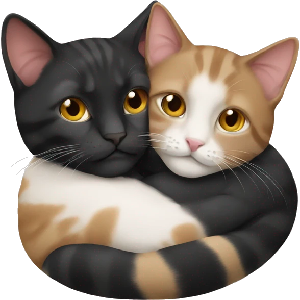 2 cats cuddling emoji